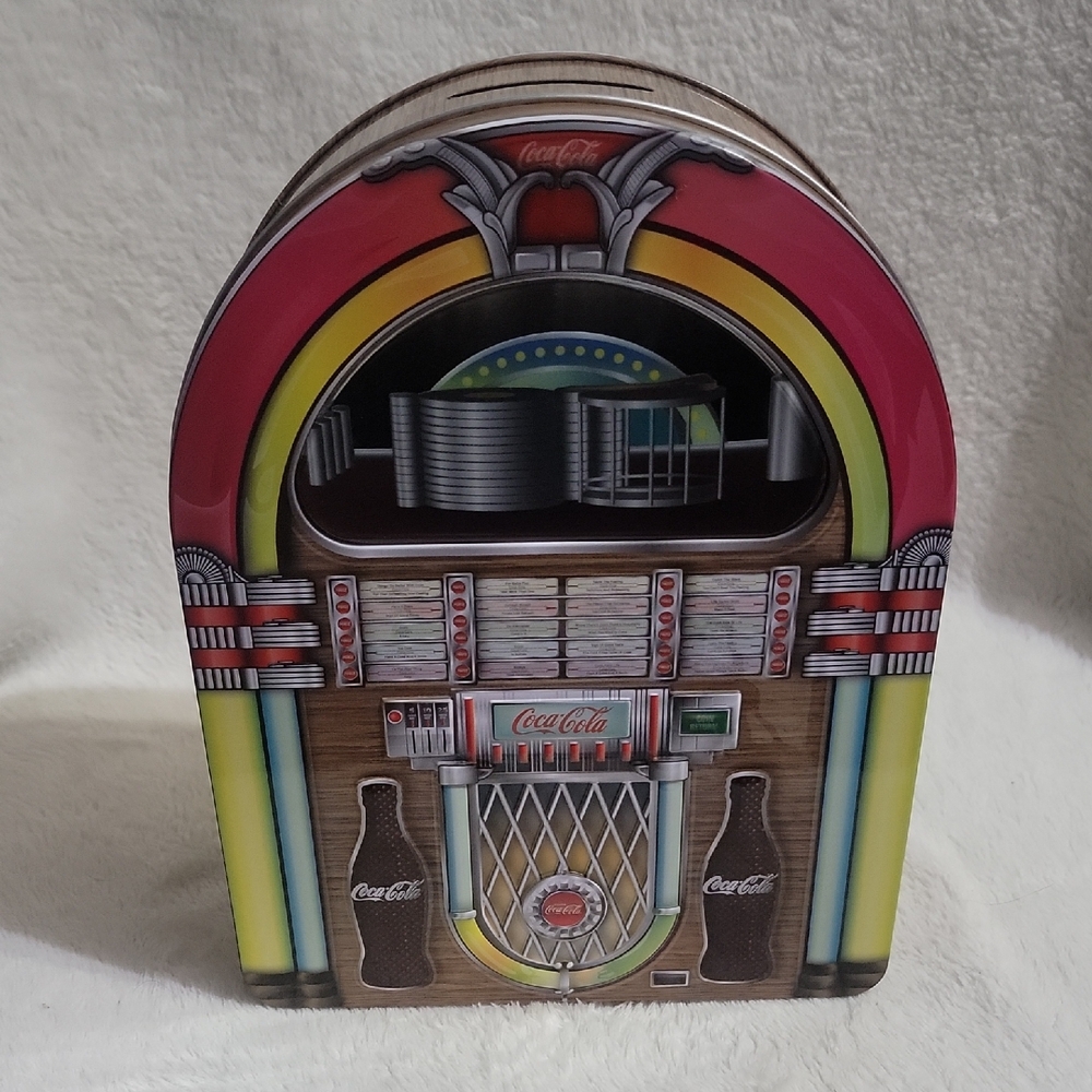 Coca-Cola Retro Jukebox Collectible Coin Bank Tin